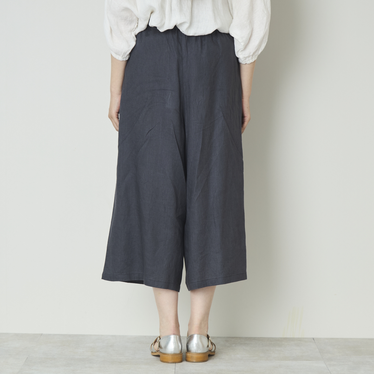 Crea delice/リネン8分丈ワイドパンツ